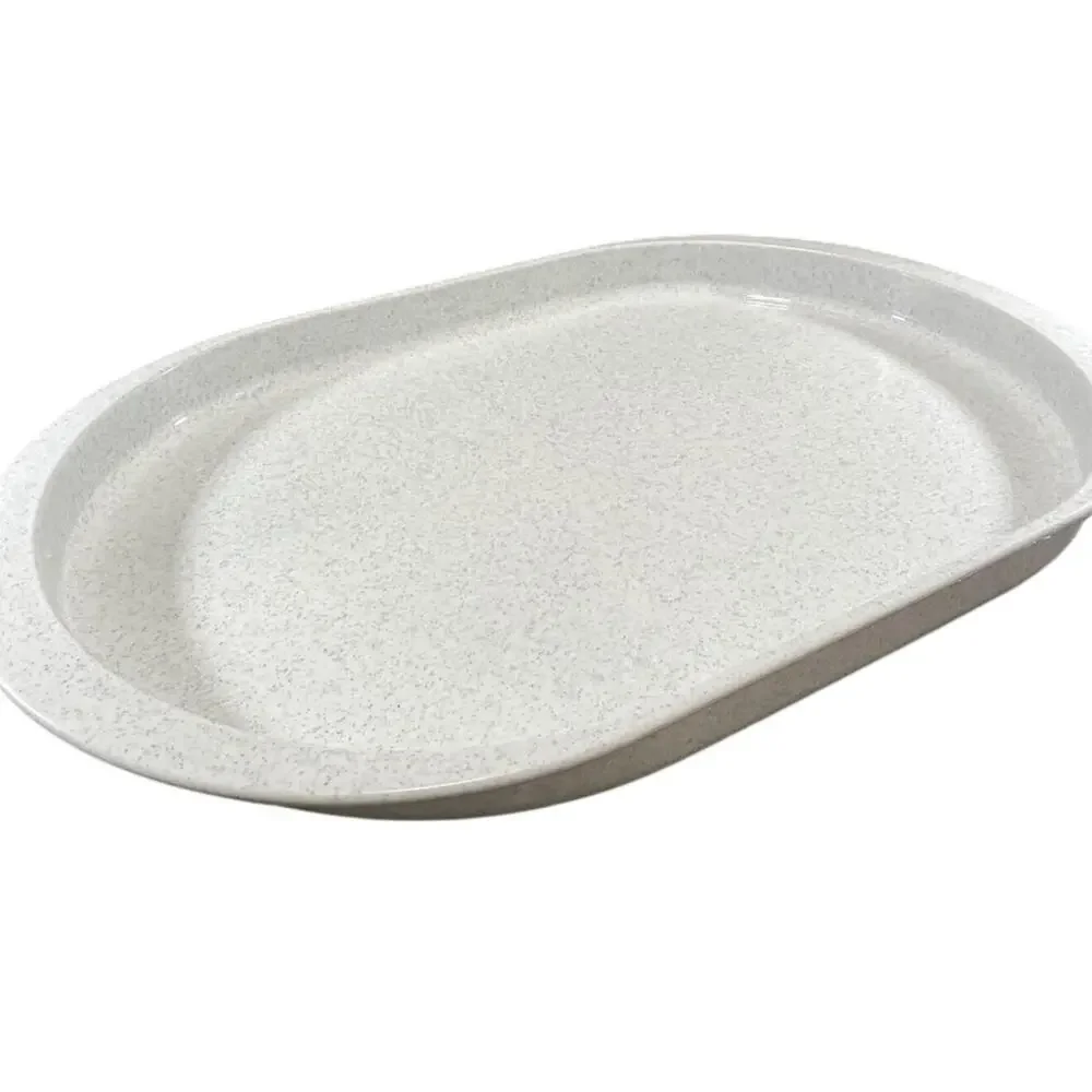 Tupperware Preludio Serving Tray Fireworks Speckled Oval Platter 2016 Vintage